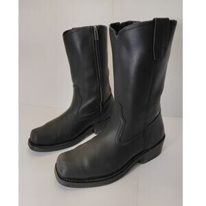 Cody James Mens Size 9.5 Leather Work Boots CJ 9995Z Biker Shoes Vintage Zipper